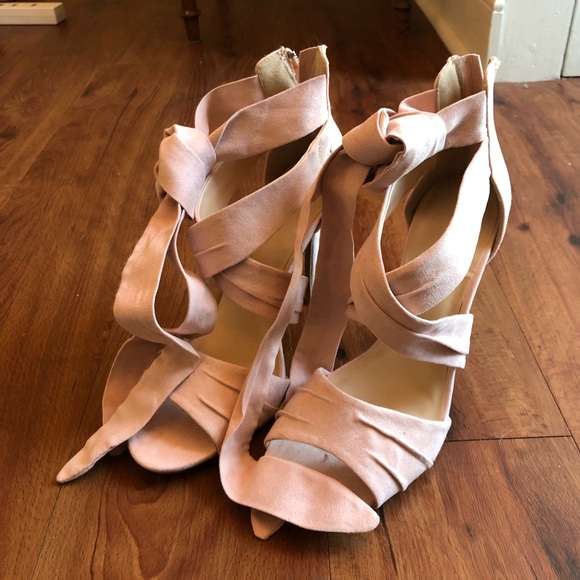 Blush Charlotte Russe Sandal AnkleWrap Size 8 Heel - Picture 4 of 4
